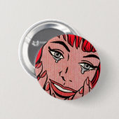 Sad Comic Ronde Button 5,7 Cm (Voorkant /achterkant)