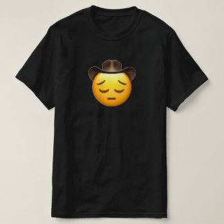Sad Cowboy Emoji Black t-shirt