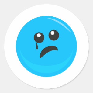 Sad Crying Cute Face Ronde Sticker