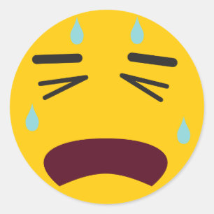 Sad Crying Emoji Ronde Sticker