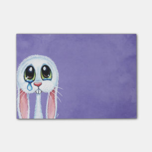Sad Crying White Rabbit Illustration Post-it® Notes