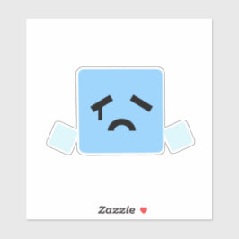 Sad cube cyan jsab sticker