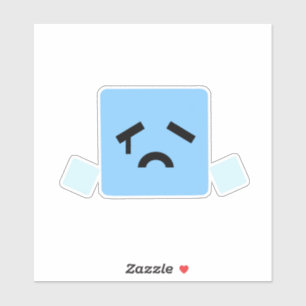 Sad cube cyan jsab sticker