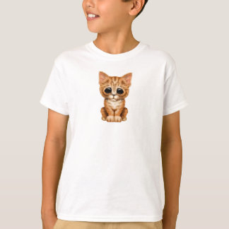 Sad Cute Oranje Tabby Kitten Cat T-shirt