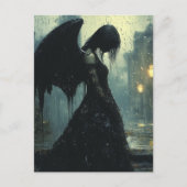 Sad Dark Angel in Rain Fantasy Briefkaart (Voorkant)