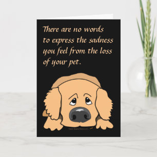 Sad Dog Cartoon Pet Sympathy Card voor Verlies van Kaart