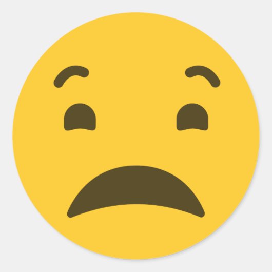 Sad Emoji Ronde Sticker (Voorkant)