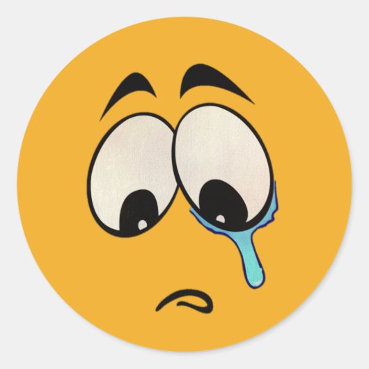 Sad Emoji Ronde Sticker (Voorkant)
