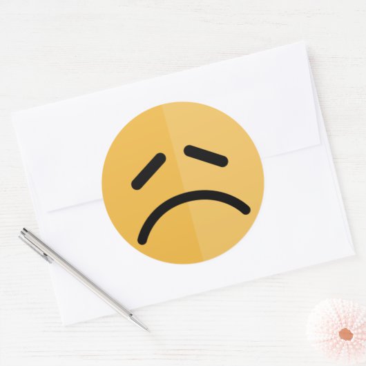 Sad Emoji Ronde Sticker (Envelop)