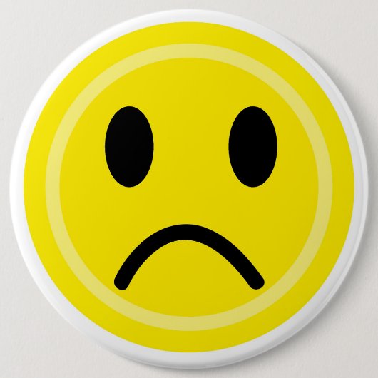 Sad emoticon ronde button 6,0 cm (Voorkant)