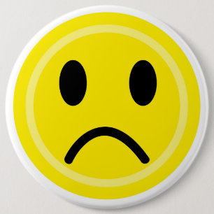 Sad emoticon ronde button 6,0 cm