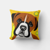 Sad Face Boxer Dog Cartoon Kussen (Voorkant)
