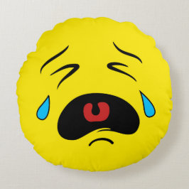 Sad Face Emoji Rond Kussen