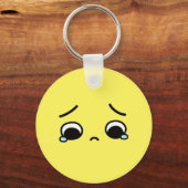 Sad Face met Emoji Yellow Sleutelhanger (Voorkant)