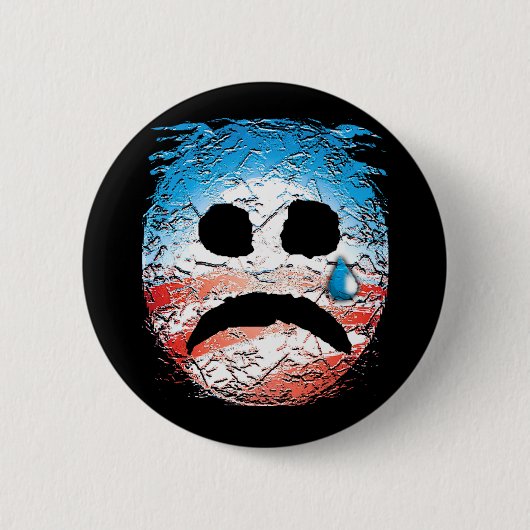 Sad Face Obama Logo Ronde Button 5,7 Cm (Voorkant)