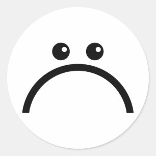 Sad Face Ronde Sticker