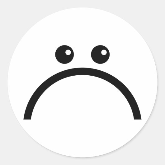 Sad Face Ronde Sticker (Voorkant)