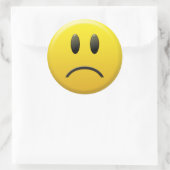 Sad Face Ronde Sticker (Tas)