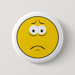 Sad Frowning Face Ronde Button 5,7 Cm