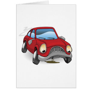 Sad gebroken cartoon auto