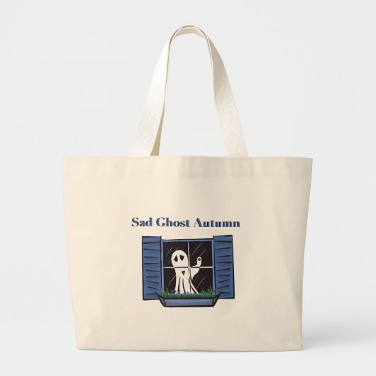 Sad Ghost Autumn Grote Tote Bag (Voorkant)