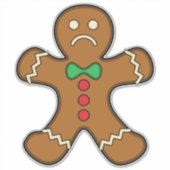 Sad GingerBrooMan Sticker (Voorkant)