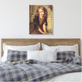 Sad Girl and Dead Goldfinch Bird (Herinnering aan  Canvas Afdruk (Insitu (Slaapkamer))