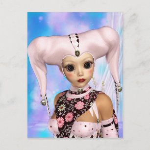 Sad Harlequin Doll Briefkaart