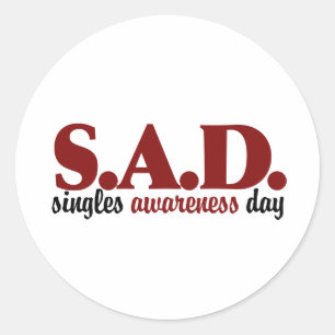 SAD is een dag van bewustwording Ronde Sticker