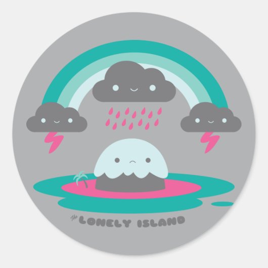Sad Island 2 Ronde Sticker (Voorkant)
