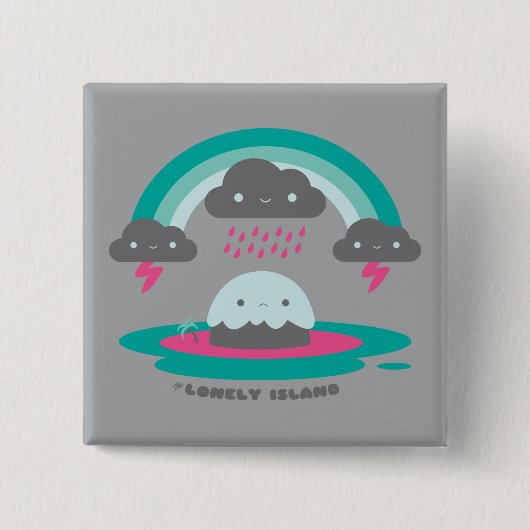 Sad Island 2 Vierkante Button 5,1 Cm (Voorkant)