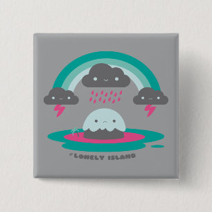 Sad Island 2 Vierkante Button 5,1 Cm