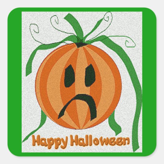  Sad Jack o' Lantern Vierkante Sticker (Voorkant)