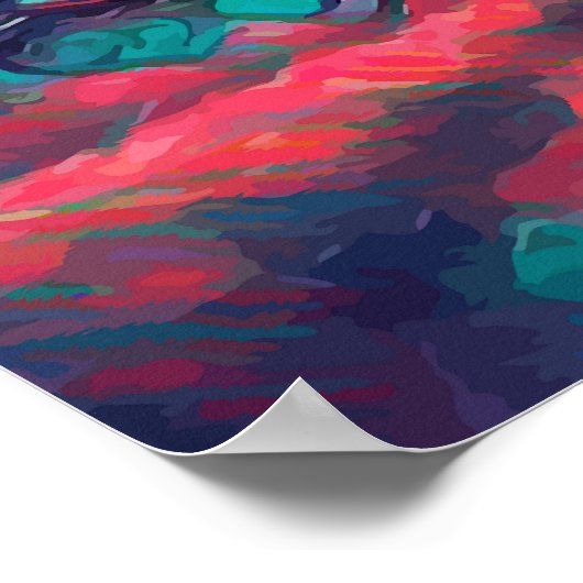 Sad Jezus Christus Face Thorn Abstracte kunst Poster (Hoek)