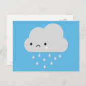 Sad Kawaii Rain Cloud Briefkaart (Voorkant / Achterkant)