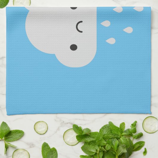 Sad Kawaii Rain Cloud Theedoek (Gevouwen)