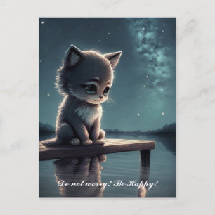 Sad Kitten. Briefkaart