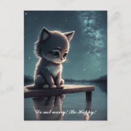 Sad Kitten. Briefkaart