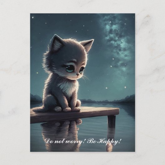 Sad Kitten. Briefkaart (Voorkant)