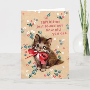 Sad kitten - grappige verjaardagskaart feestdagen kaart