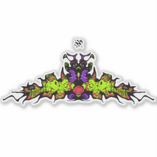 Sad-kleurig goblin demon-schepsel v1 sticker (Voorkant)