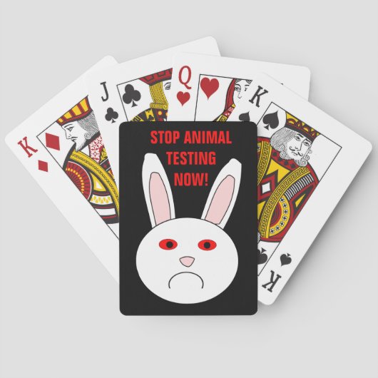 Sad Lab Rabbit Animal Testing Playing Cards Pokerkaarten (Achterkant)