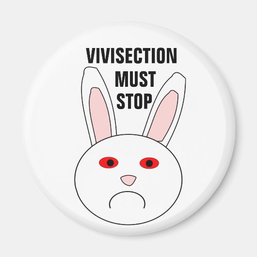 Sad Lab Rabbit Magnet Magneet (Voorkant)