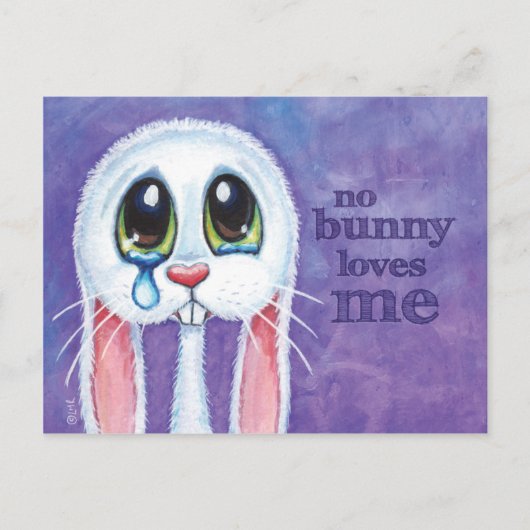 Sad Lonely White Rabbit Briefkaart (Voorkant)