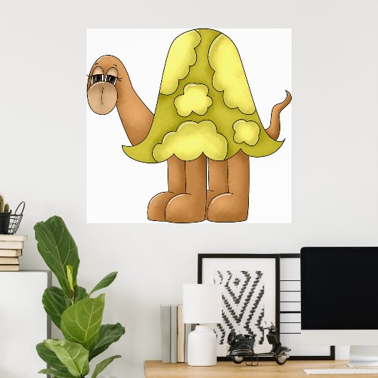 Sad look Turtle Poster (Thuiskantoor)