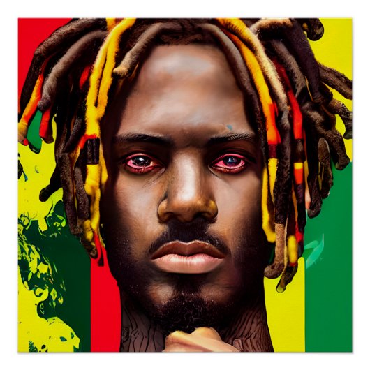 Sad Man Black King Melanin Bruh Brother Perfect Poster (Voorkant)