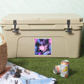 Sad Meisje 90s Anime Stijl Sticker (Koeler)