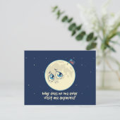 Sad Moon Briefkaart (Staand voorkant)