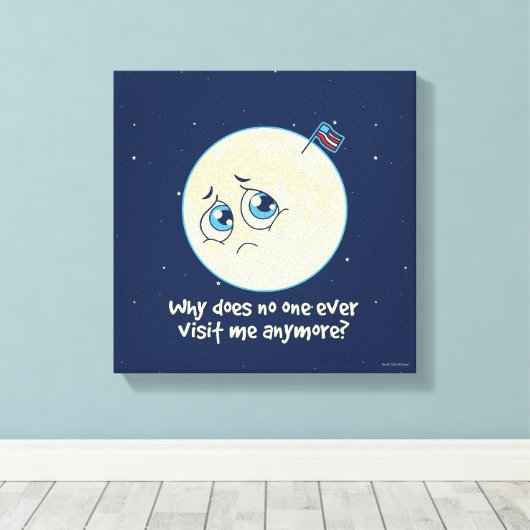 Sad Moon Canvas Afdruk (Insitu (Houten vloer))