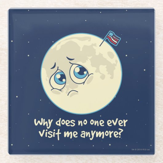 Sad Moon Glazen Onderzetter (Voorkant)